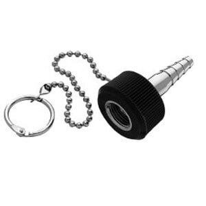 Bay Corporation Tapered Nipple Assembly, with hand tight nut and 5" chain (ISO), 1244-8W