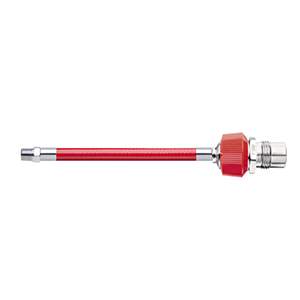 Hose Assembly; Instrument Air; Non Conductive (1/4"); Red; 1/8 NPT Male Pipe Thread; DISS Male HT with DV
