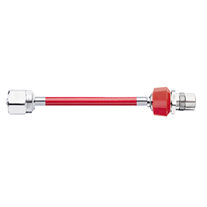 Hose Assembly; Instrument Air; Non Conductive (1/4"); Red; DISS Female Hex Nut / Nipple; DISS Male HT with DV