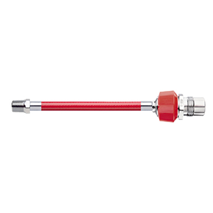 Hose Assembly; Instrument Air; Non Conductive (1/4"); Red; 1/4 NPT Male Pipe Thread; DISS Male HT with DV