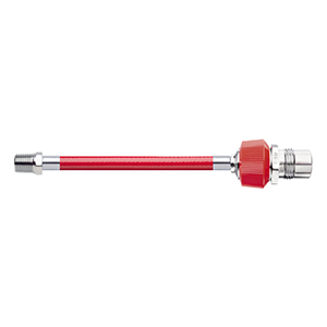 Hose Assembly; Instrument Air; Non Conductive (1/4"); Red; 1/4 NPT Male Pipe Thread; DISS Male HT