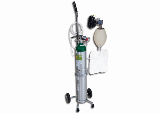 Accutron 38006,Portable Oxygen System- Includes: Bag, Valve, Mask (ManualResuscitator), Oxygen Tube, Cylinder Wrench, & Cart