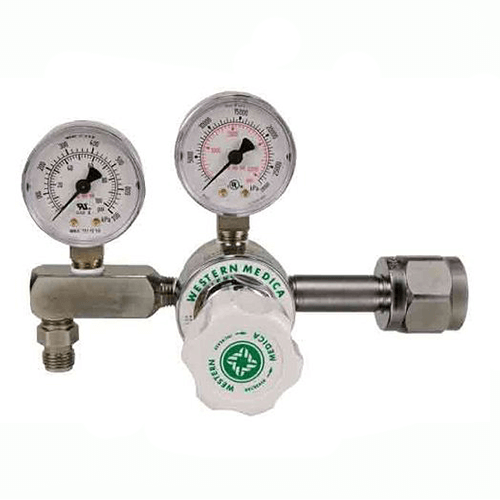 Western  Oxygen Regulator - CGA 540 Nut and Nipple - Pressure Gauge - M1-540-PG