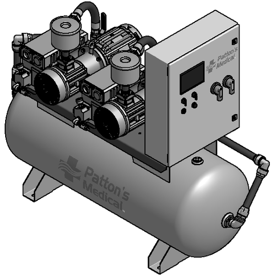 Amico 5 HP Duplex Lubricated Rotary Horizontal Tankmount v-rvl-d-120p-th-n-052-ms