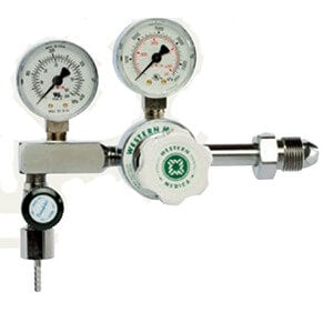 Western  Single-Stage Clinical Instrument Regulator with CGA-500 Nut and Nipple Inlet, M1-500-PGB