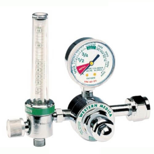 Western Single Stage Preset Flowmeter Regulator M1-540-15FM with CGA-540 Nut and Nipple Inlet