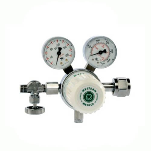 Western  Single-Stage High Purity Medical Air Regulator with CGA-346 Nut and Nipple Inlet, MSH180346