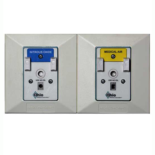 Ohio Medical Wall Outlet - Chrome Faceplate