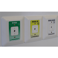 Powerex Recessed Wall Outlet White Trim Plate With Standard Powerex Style Front Plate ? Ohmeda/Ohio