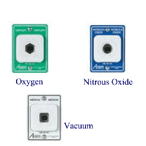 Belmed 6010-PN-O2, Latch Plate Assemblies - Concealed Outlets, Puritan, Oxygen