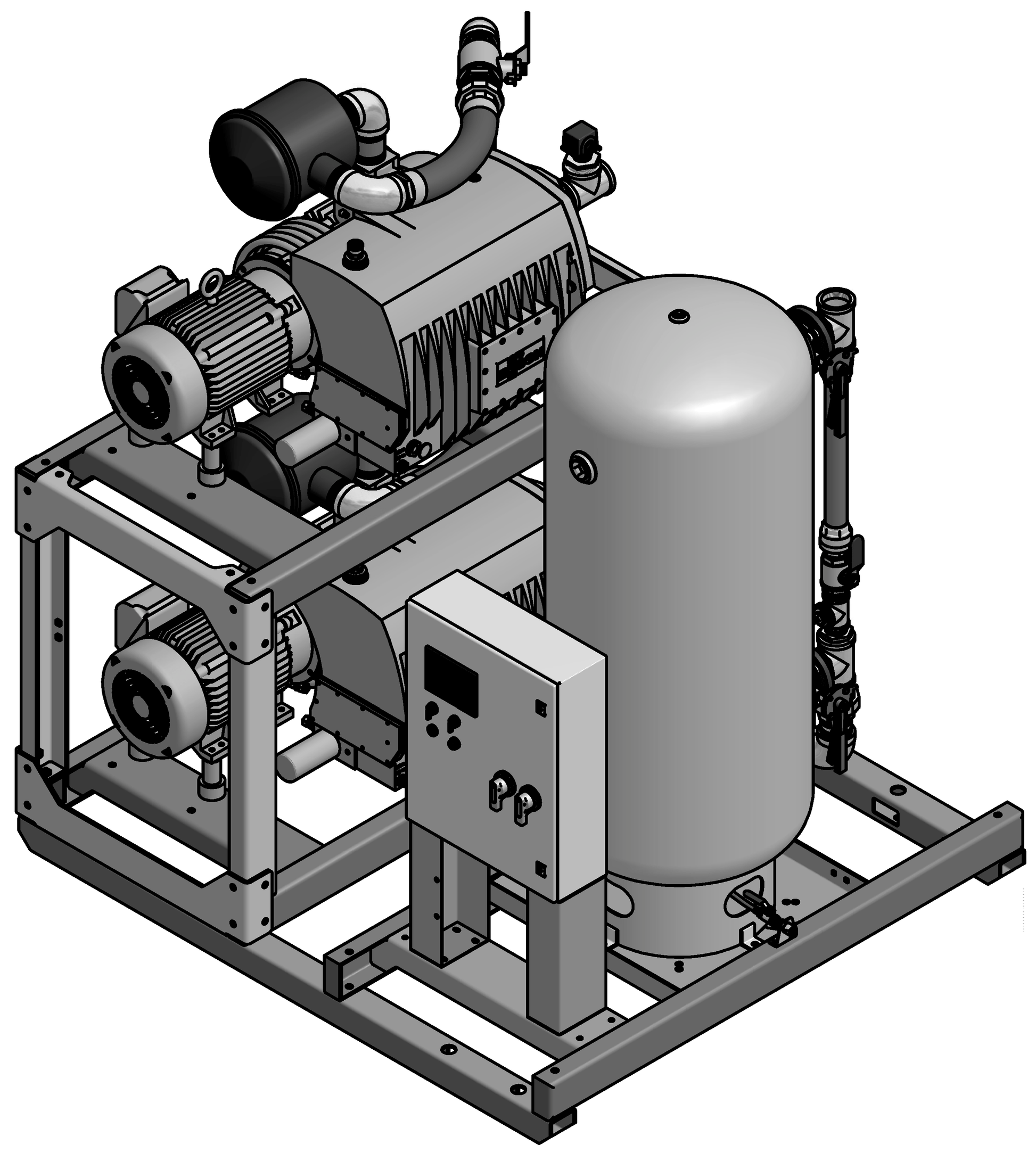 Amico 10 HP Duplex Lubricated Rotary Single Point Connection v-rvl-d-200p-ss-n-101-ms