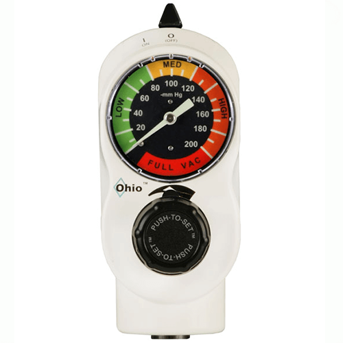 Vacuum Regulator, Ohio Medical Push-To-Set?, 2 Mode Continuous, Adult, Analog