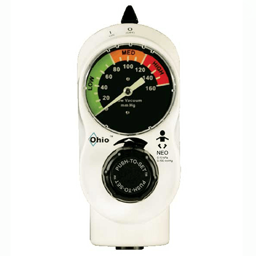 Vacuum Regulator, Ohio Medical Push-To-Set?, 2 Mode Low Continuous, Neonatal, Analog