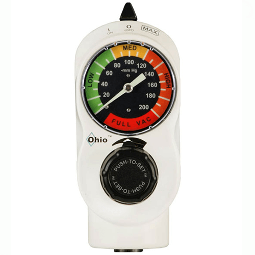 Vacuum Regulator, Ohio Medical Push-To-Set?, 3 Mode Continuous, Adult, Analog