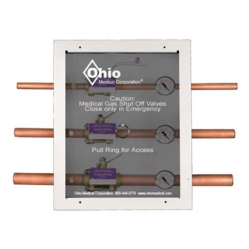Ohio Medical Zone Valve Box with Valve(s) and Gauge(s),QUINTUPLE - (5 Valves)