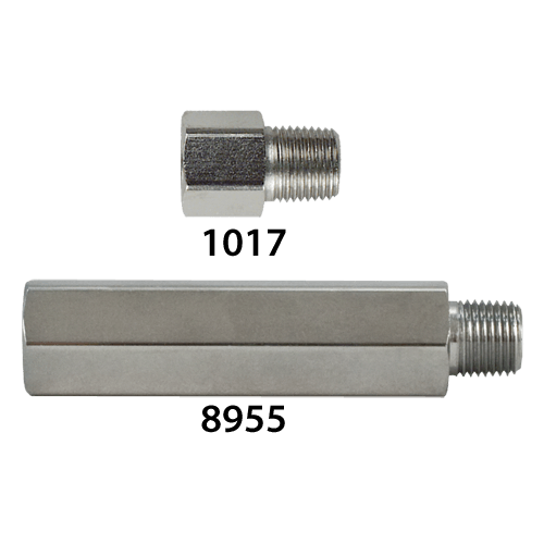 Precision Medical 8955, Connector, 1/8 NPTF x 1/8 NPTM x 2.5" long