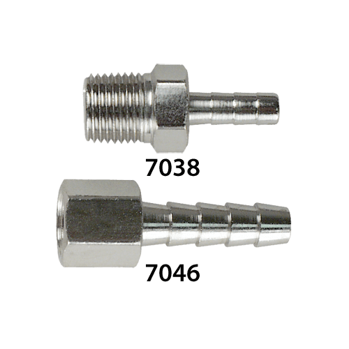 Precision Medical 7043, Hose Barb Connector, 1/4 NPTM x 1/4" Dia.