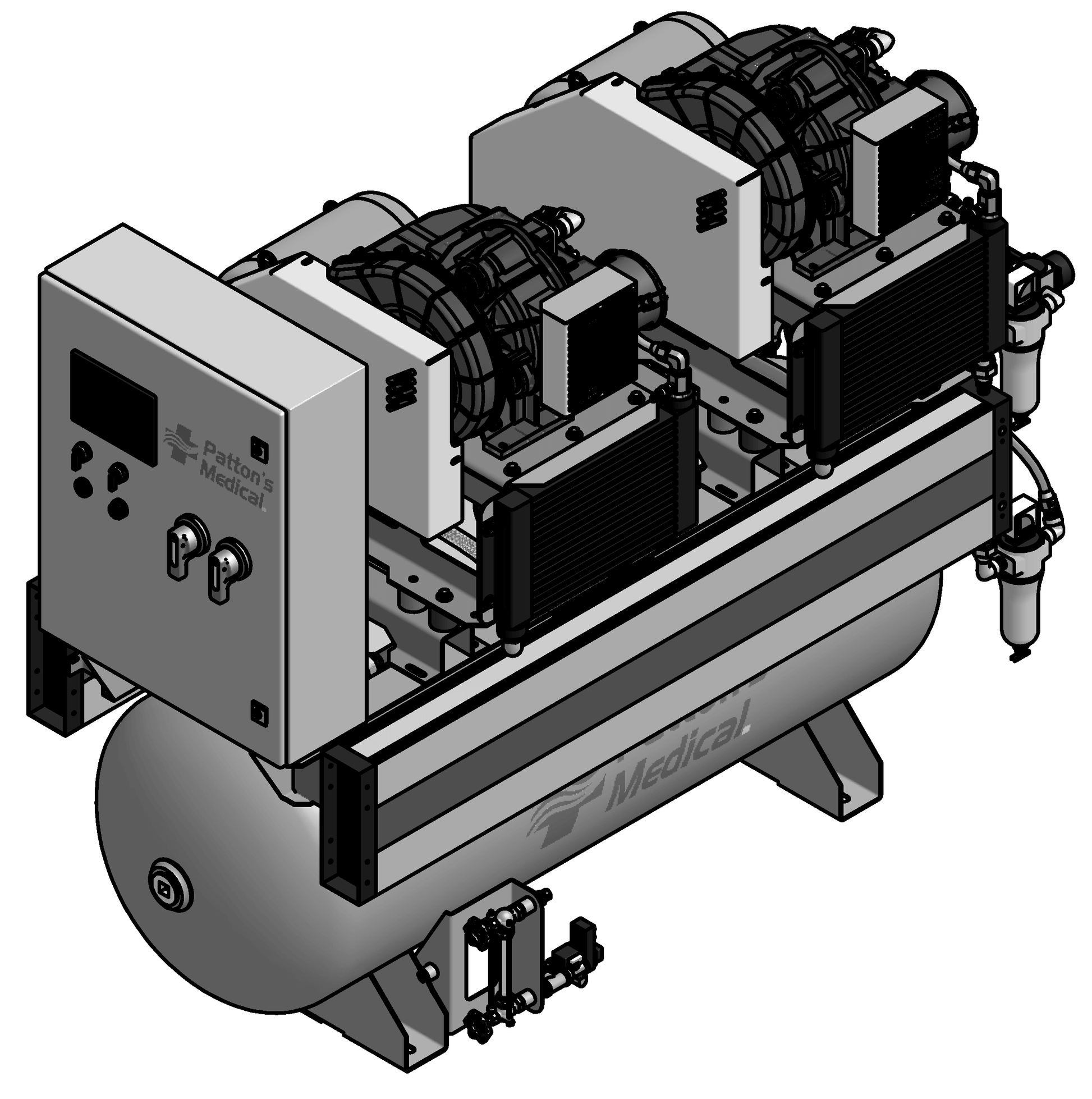 Amico 7.5 HP Duplex Scroll Horizontal Tankmount a-scd-d-120p-th-n-075-ts