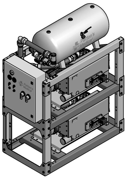 Amico 5 HP Duplex Lubricated Rotary Space Saver v-rvl-d-200p-ss-n-052-ms
