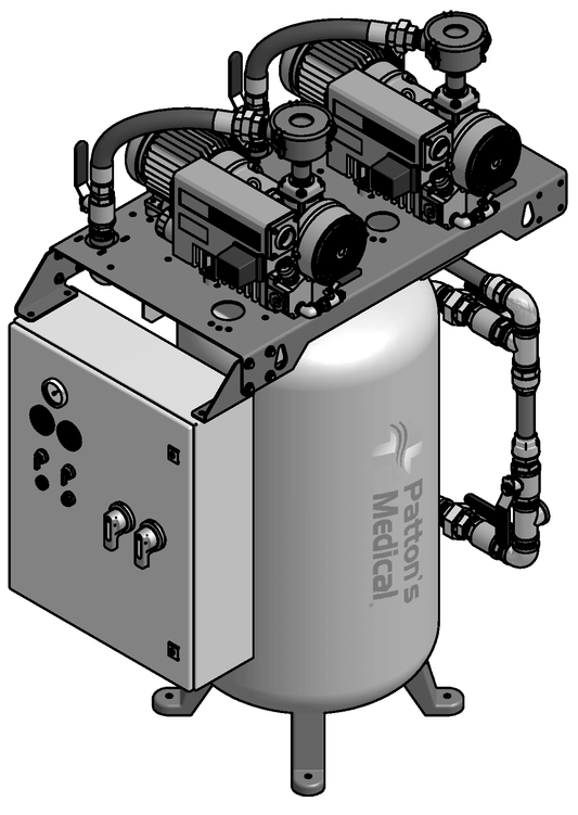Amico 3 HP Duplex Lubricated Rotary Vertical Tankmount v-rvl-d-080p-ts-n-030-ms
